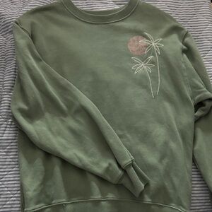 Hollister Olive Green Sweatshirt with White Logo
